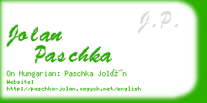 jolan paschka business card